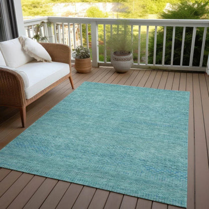 LOOMLAN Rugs Viviennea Teal Washable Indoor-Outdoor Rug