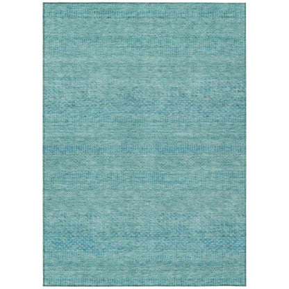 LOOMLAN Rugs Viviennea Teal Washable Indoor-Outdoor Rug