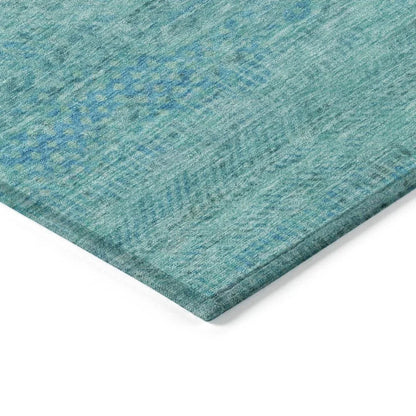 LOOMLAN Rugs Viviennea Teal Washable Indoor-Outdoor Rug