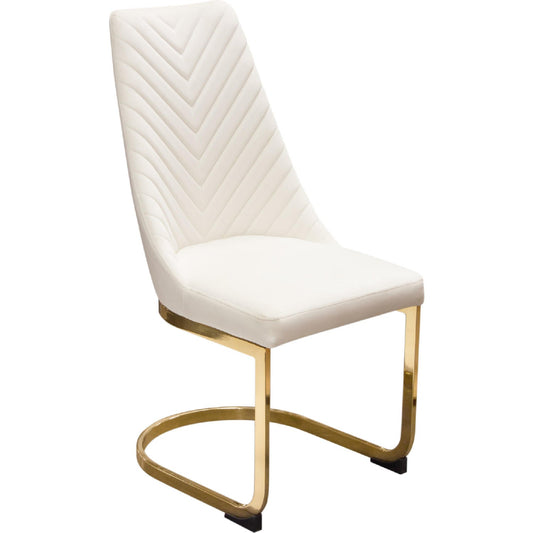 Vogue Set of (2) Dining Chairs in Cream Velvet-Dining Chairs-Diamond Sofa-Sideboards and Things 