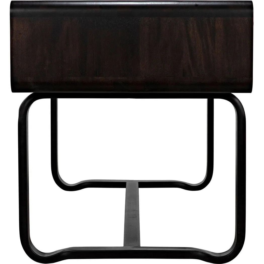 Voltes Desk, Ebony Walnut with Black Steel