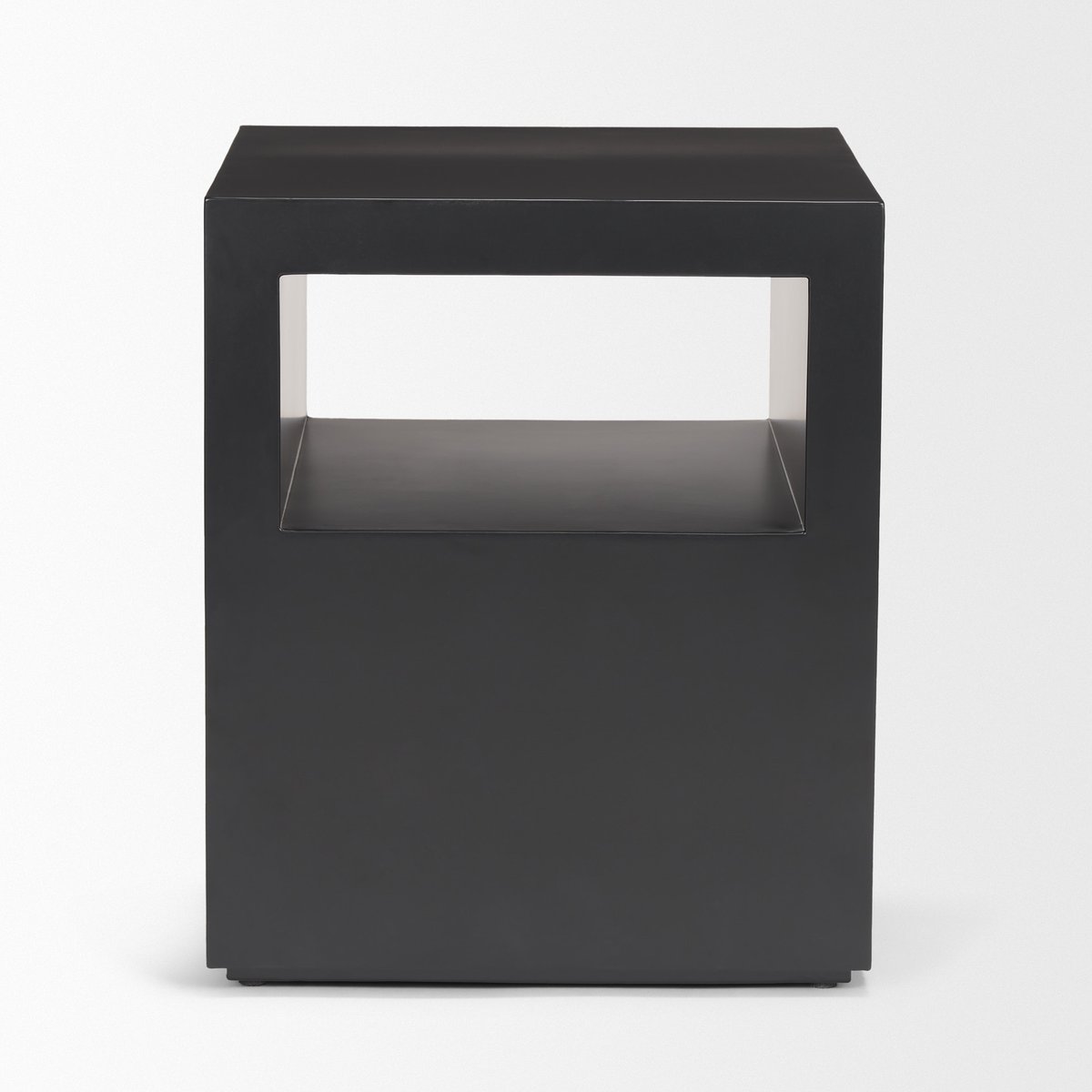 Mercana Vondra Matte Black Metal Square Side Table