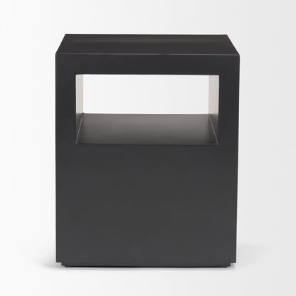 Mercana Vondra Matte Black Metal Square Side Table
