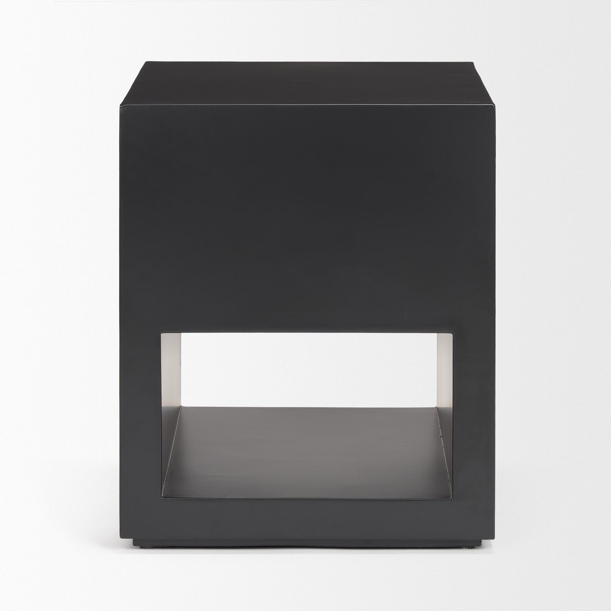 Mercana Vondra Matte Black Metal Square Side Table