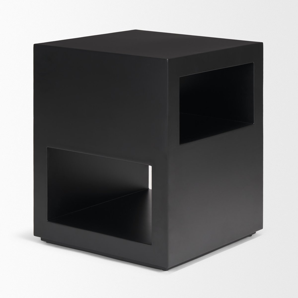 Mercana Vondra Matte Black Metal Square Side Table