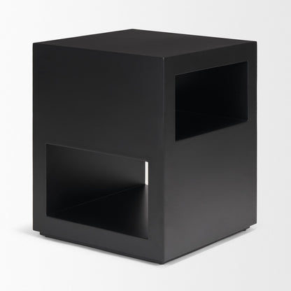 Mercana Vondra Matte Black Metal Square Side Table
