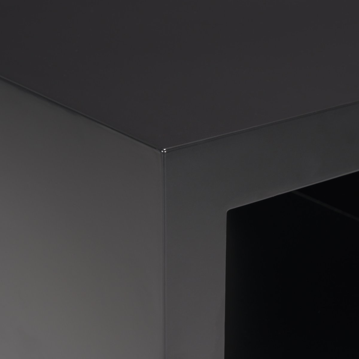 Mercana Vondra Matte Black Metal Square Side Table
