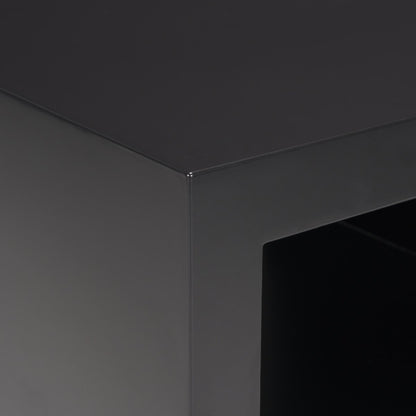 Mercana Vondra Matte Black Metal Square Side Table