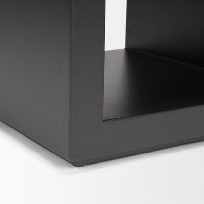 Mercana Vondra Matte Black Metal Square Side Table