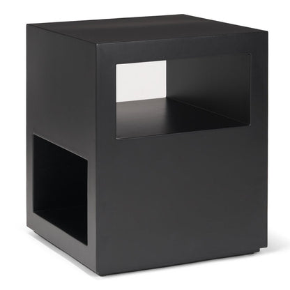Mercana Vondra Matte Black Metal Square Side Table
