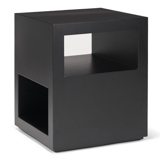 Mercana Vondra Matte Black Metal Square Side Table