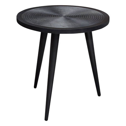 Vortex Round End Table in Black Finish-Side Tables-Diamond Sofa-Sideboards and Things 