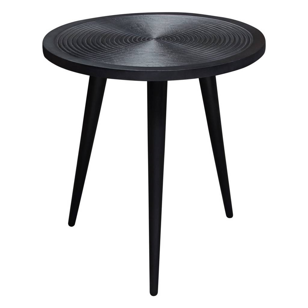 Vortex Round End Table in Black Finish-Side Tables-Diamond Sofa-Sideboards and Things 