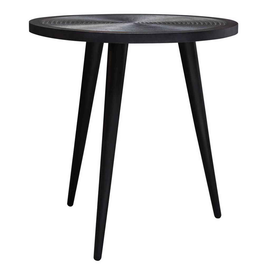 Vortex Round End Table in Black Finish-Side Tables-Diamond Sofa-Sideboards and Things 