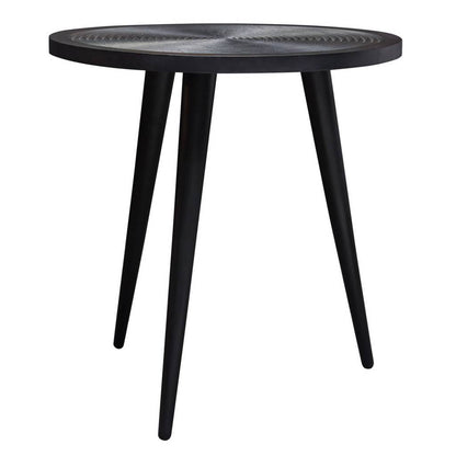 Vortex Round End Table in Black Finish-Side Tables-Diamond Sofa-Sideboards and Things 