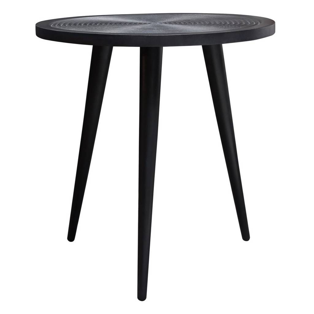 Vortex Round End Table in Black Finish-Side Tables-Diamond Sofa-Sideboards and Things 