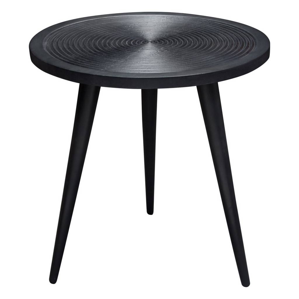 Vortex Round End Table in Black Finish-Side Tables-Diamond Sofa-Sideboards and Things 