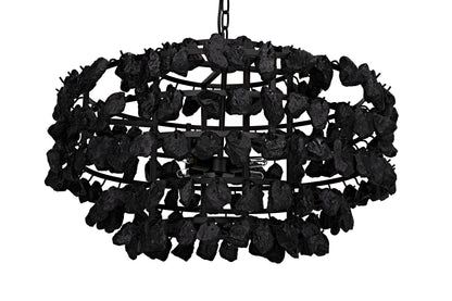 Vulcan Chandelier, Black Steel with Black Glass-Chandeliers-Noir-Sideboards and Things