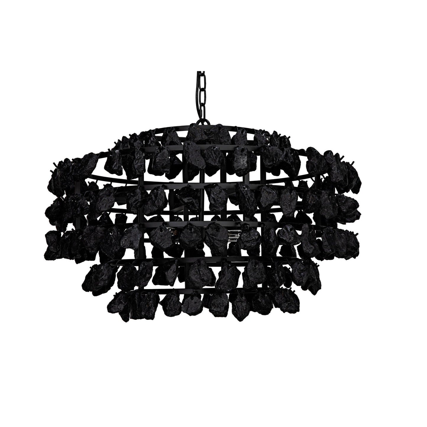 Vulcan Chandelier, Black Steel with Black Glass-Chandeliers-Noir-Sideboards and Things