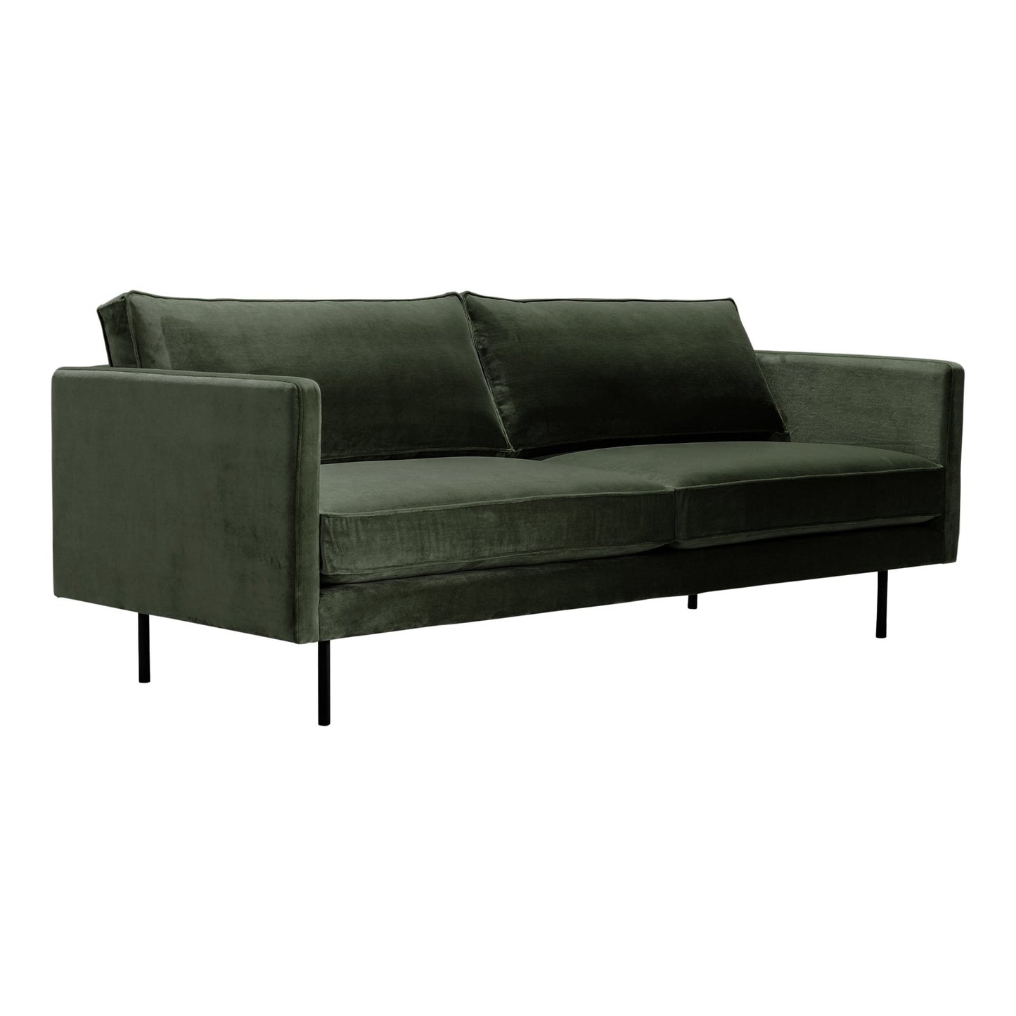 Raphael Polyester and Solid Wood Green Sofa