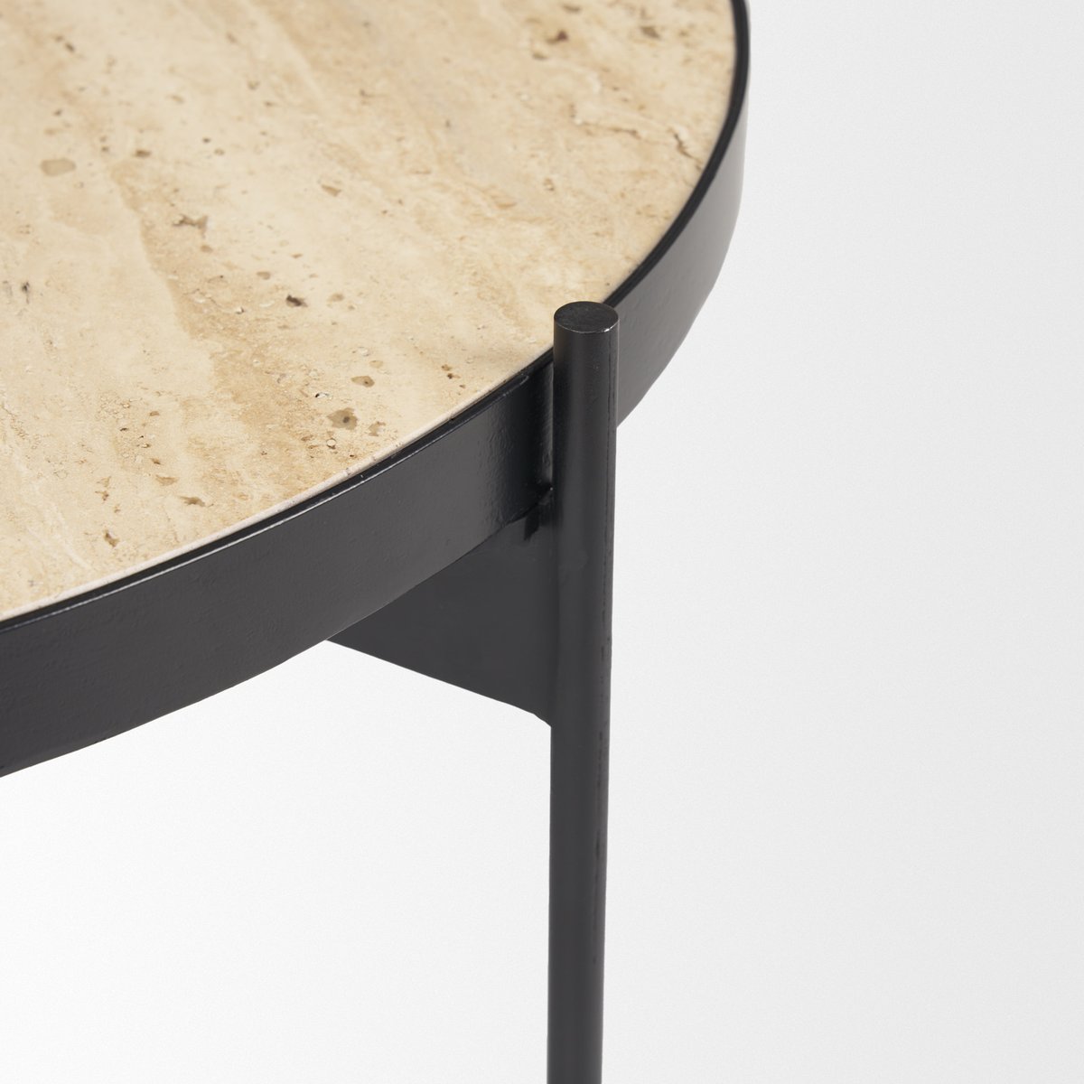 Mercana Wade Travertine Marble Top Coffee Table 2PC