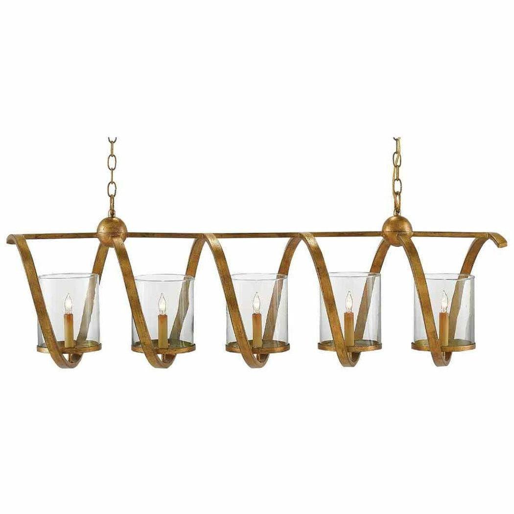 Washed Gold Leaf Maximus Gold Chandelier Chandeliers Sideboards and Things By Currey & Co