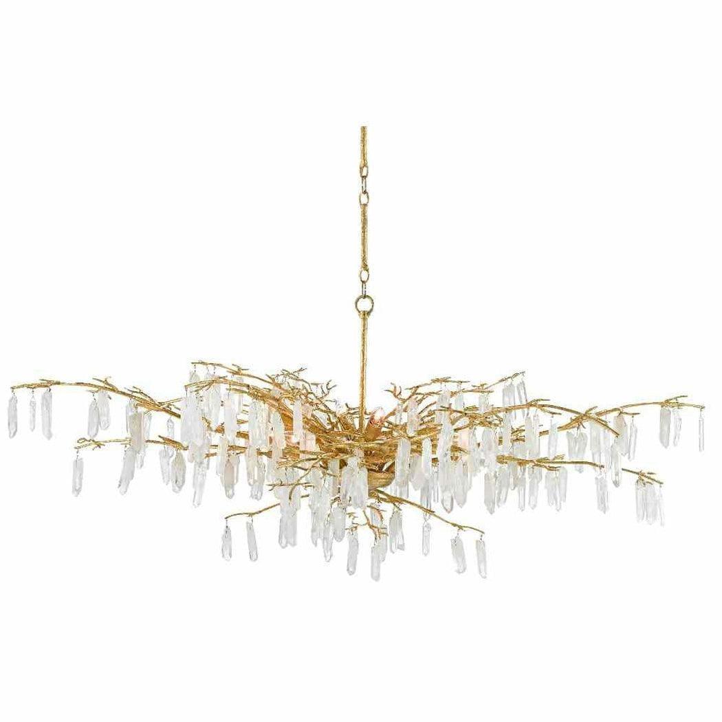 Washed Lucerne Gold Natural Forest Dawn Chandelier Chandeliers Sideboards and Things By Currey & Co