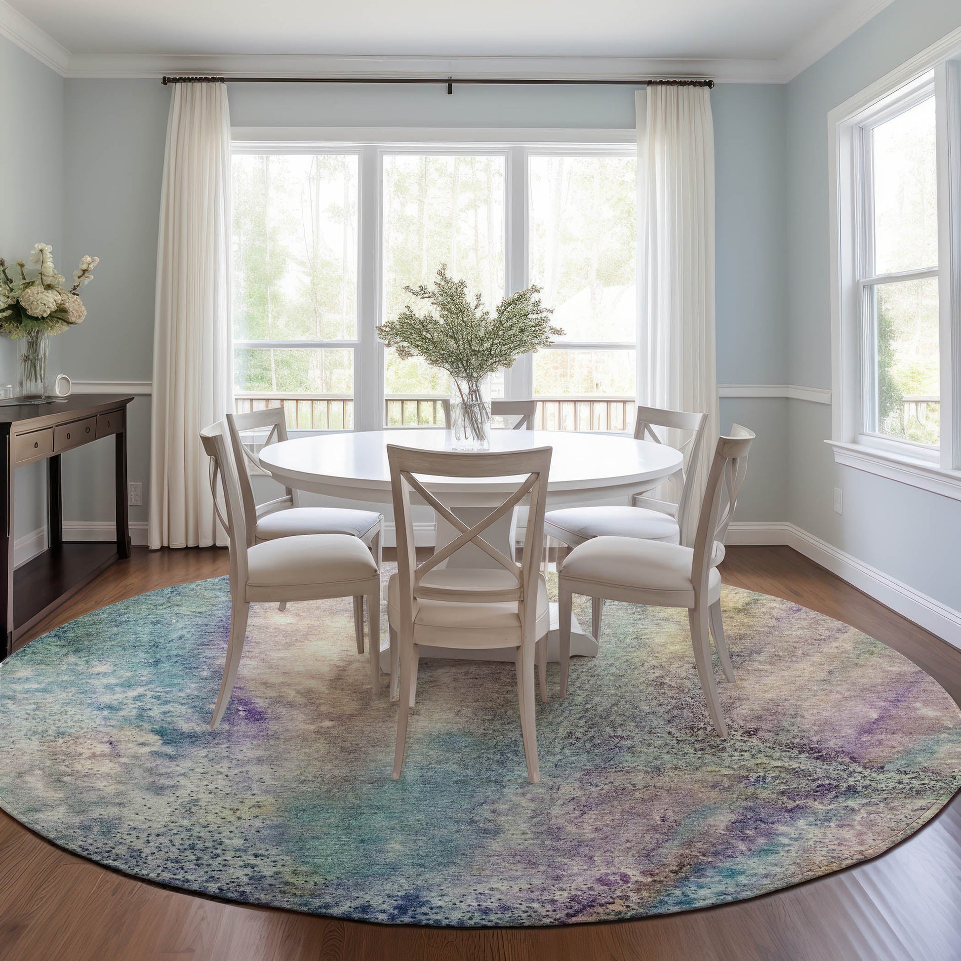 Addison Rugs Watercolors Blue Washable Indoor-Outdoor Rug