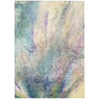Addison Rugs Watercolors Blue Washable Indoor-Outdoor Rug