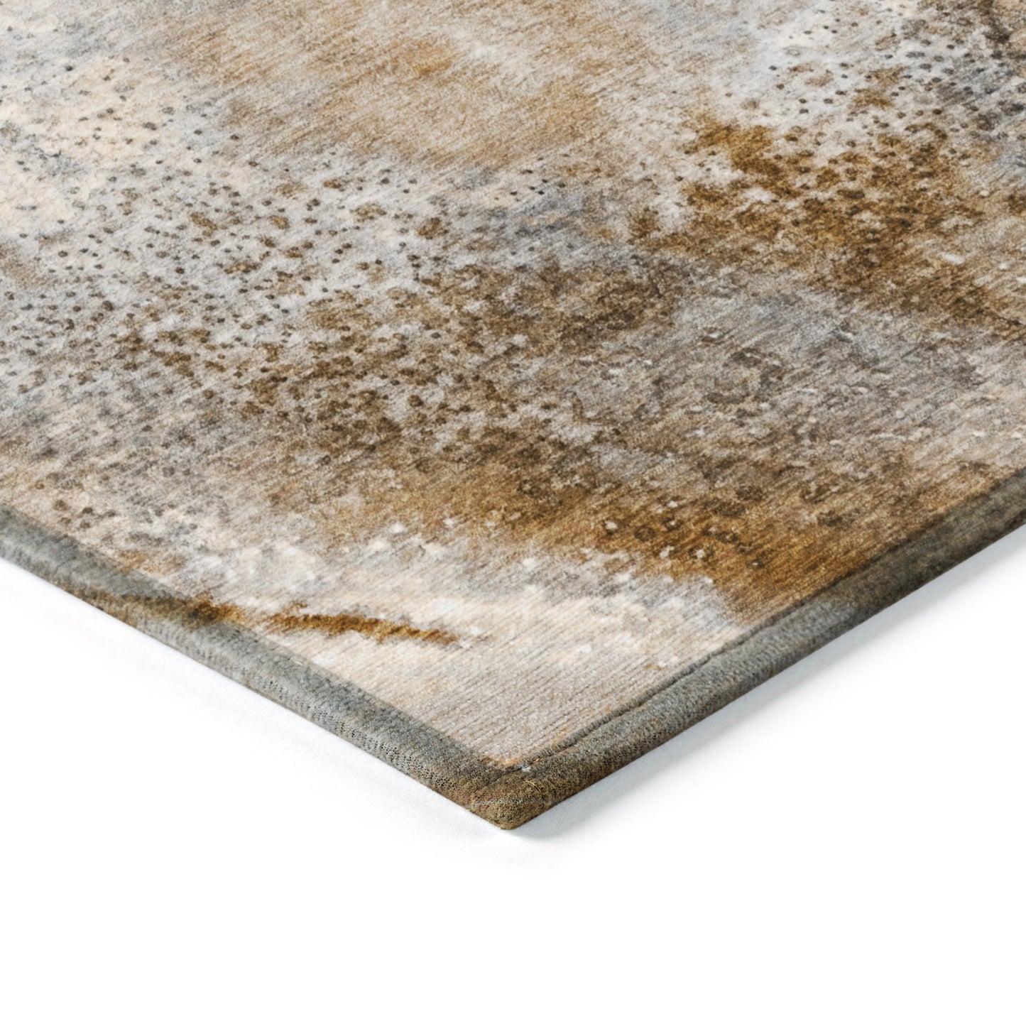 Addison Rugs Watercolors Brown Washable Indoor-Outdoor Rug