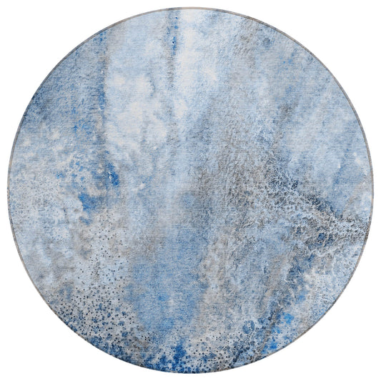 Addison Rugs Watercolors Navy Washable Indoor-Outdoor Rug