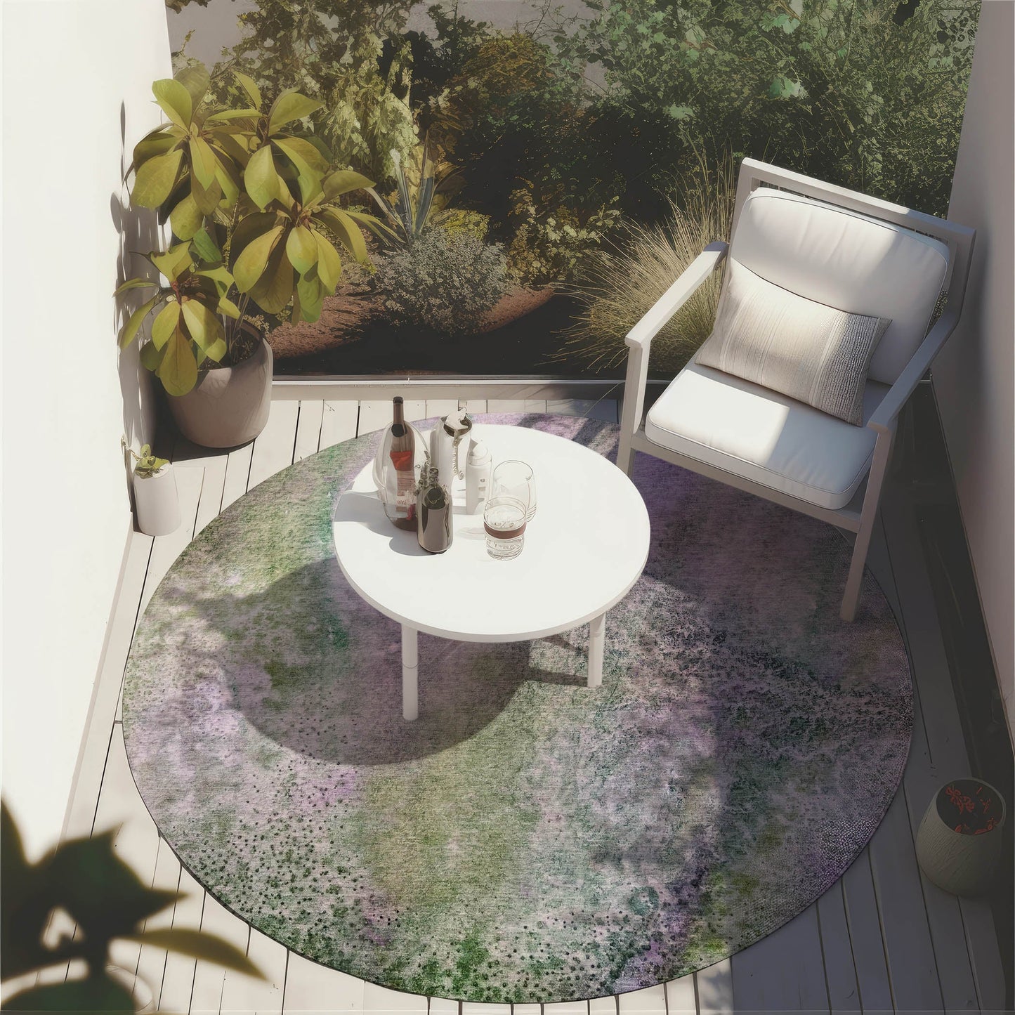 Addison Rugs Watercolors Purple Washable Indoor-Outdoor Rug