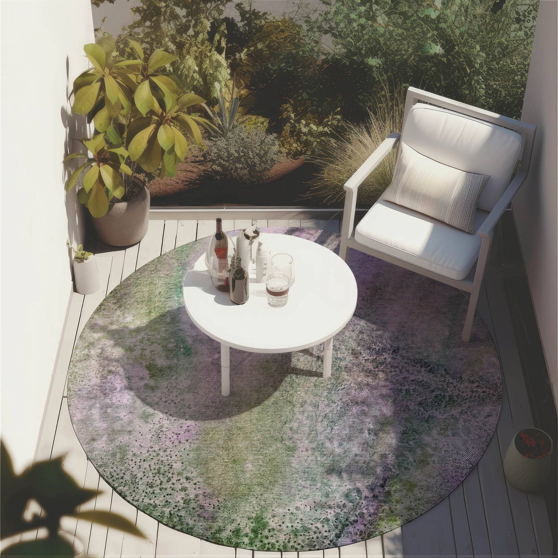 Addison Rugs Watercolors Purple Washable Indoor-Outdoor Rug