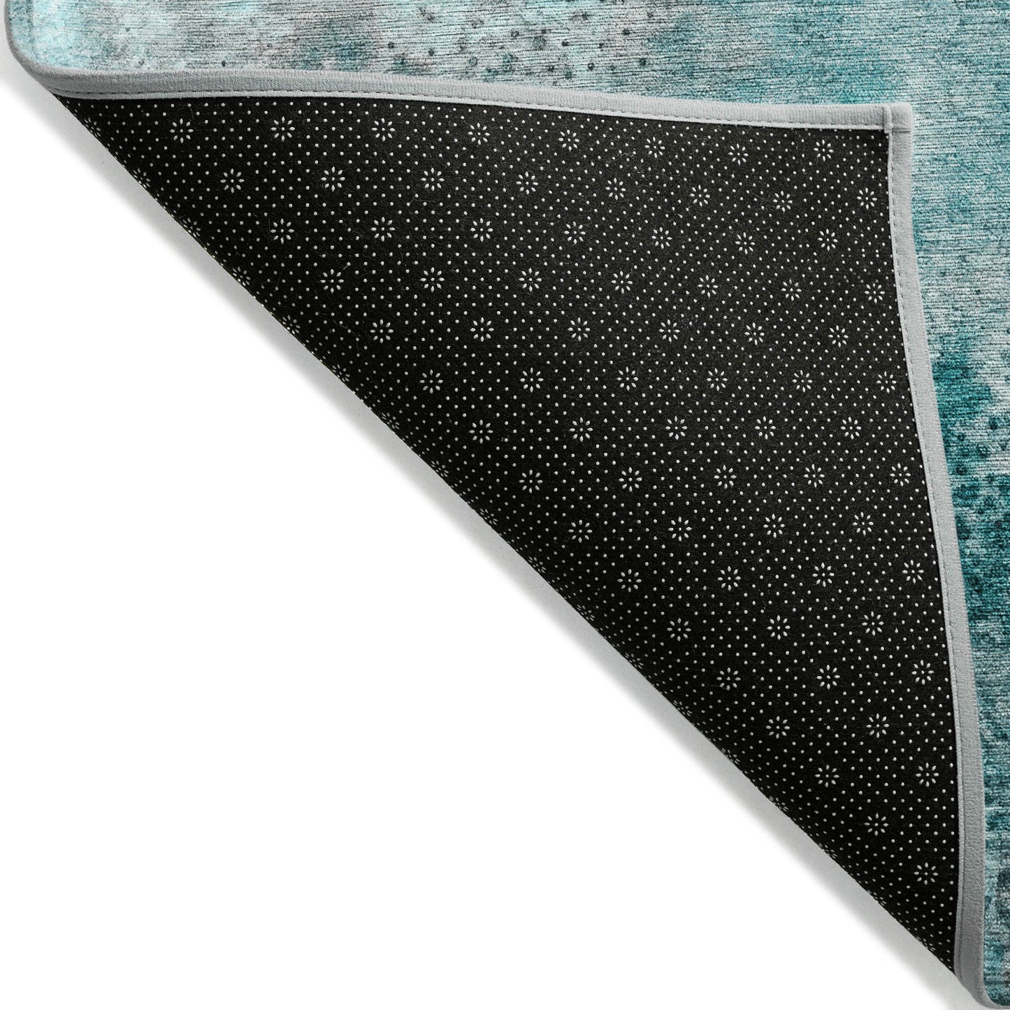 Addison Rugs Watercolors Teal Washable Indoor-Outdoor Rug