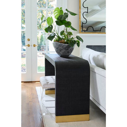 Waterfall Raffia Covered Console Table