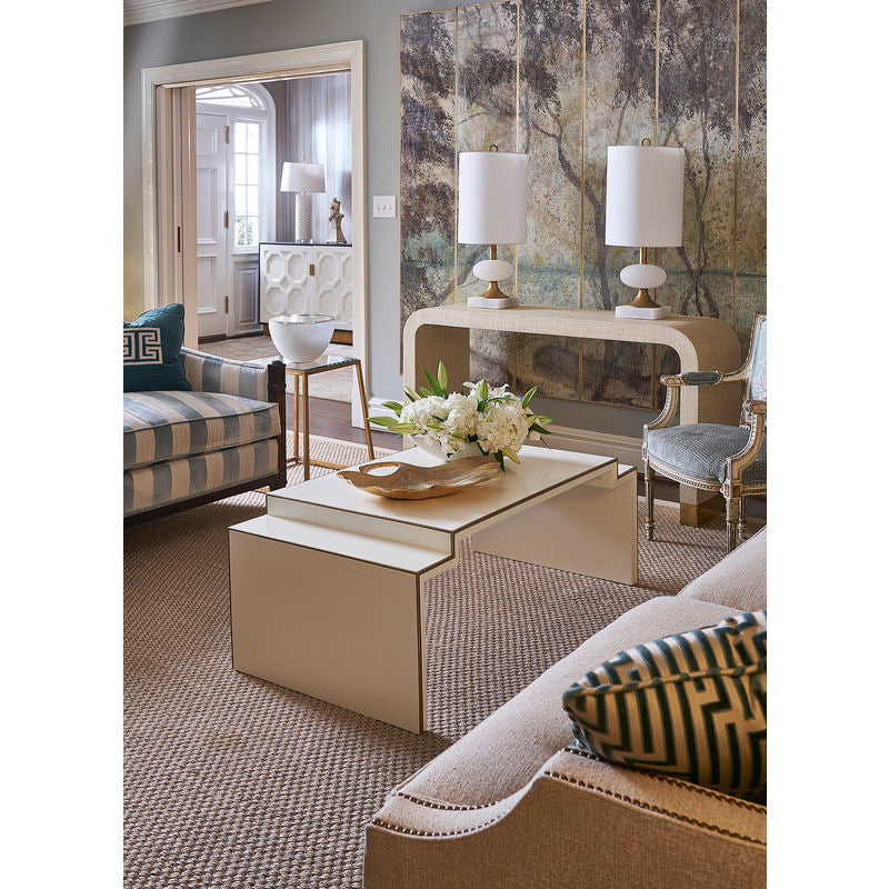 Waterfall Raffia Covered Console Table