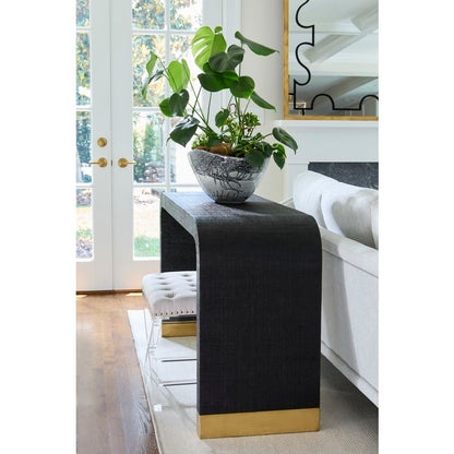 Waterfall Raffia Covered Console Table