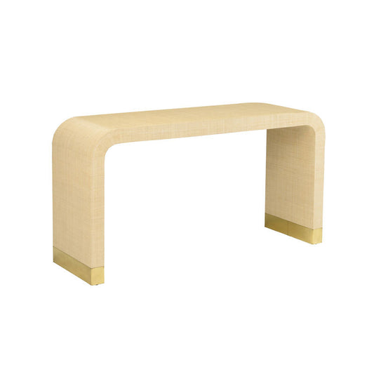 Chelsea House Waterfall Raffia Covered Console Table
