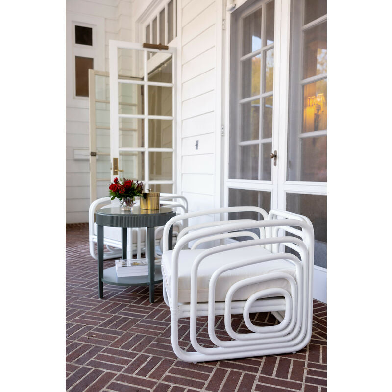 Wildwood Waterfall Rattan Frame White Tub Chair