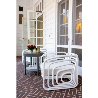 Wildwood Waterfall Rattan Frame White Tub Chair