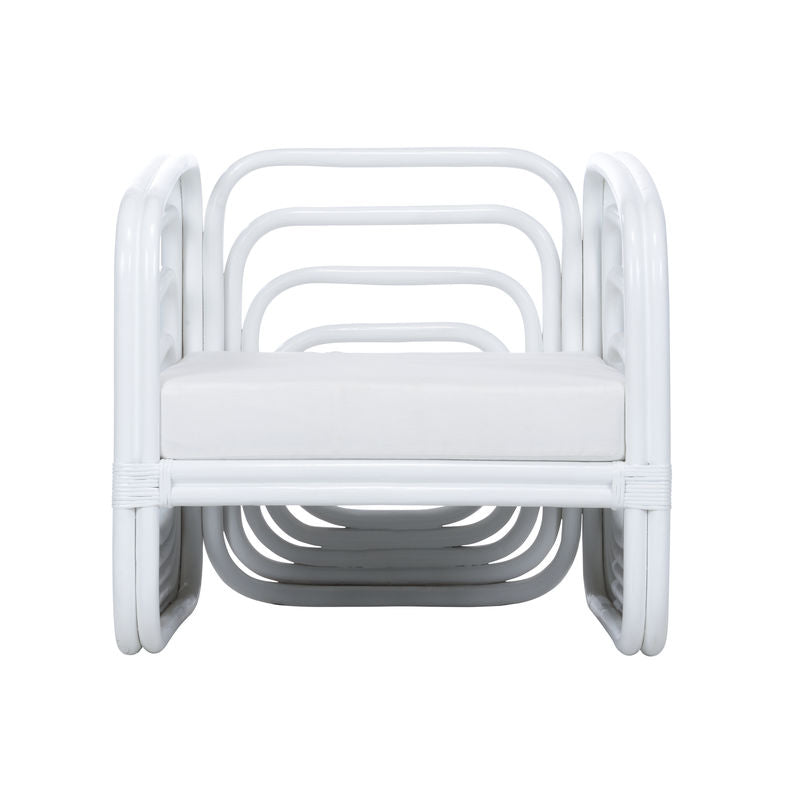 Wildwood Waterfall Rattan Frame White Tub Chair