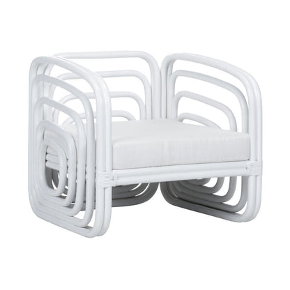Wildwood Waterfall Rattan Frame White Tub Chair