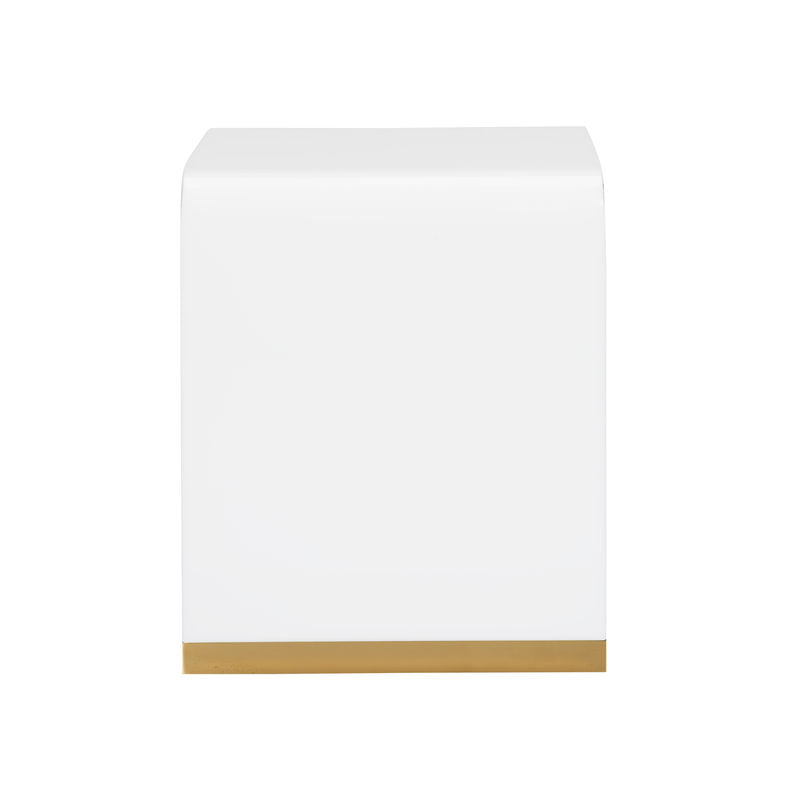 Waterfall White Acrylic Made End Table-Side Tables-Chelsea House-LOOMLAN