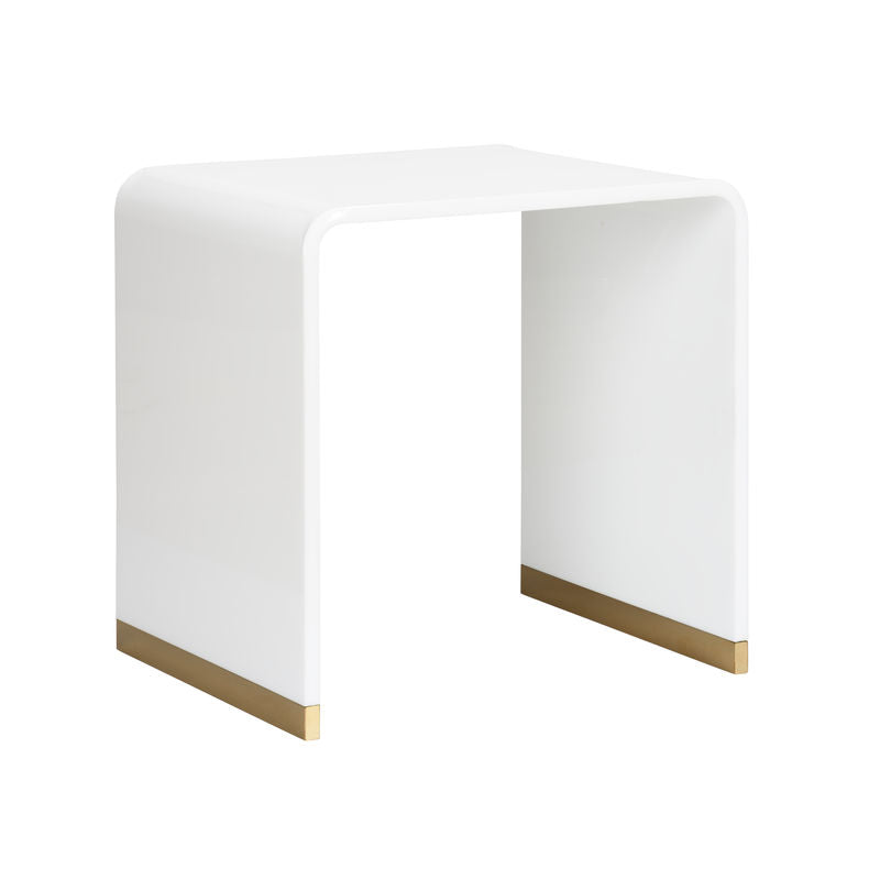 Waterfall White Acrylic Made End Table-Side Tables-Chelsea House-LOOMLAN