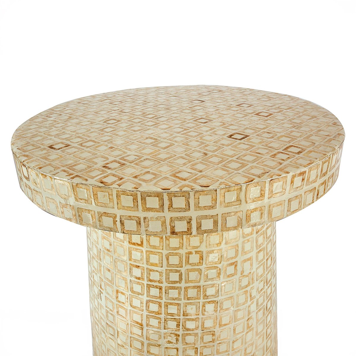 LH Home Waterlily Seashells Round Side Table