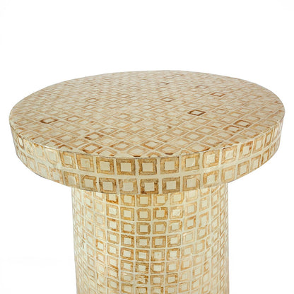 LH Home Waterlily Seashells Round Side Table