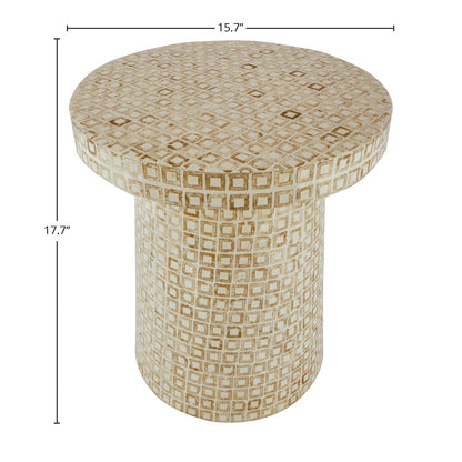 LH Home Waterlily Seashells Round Side Table