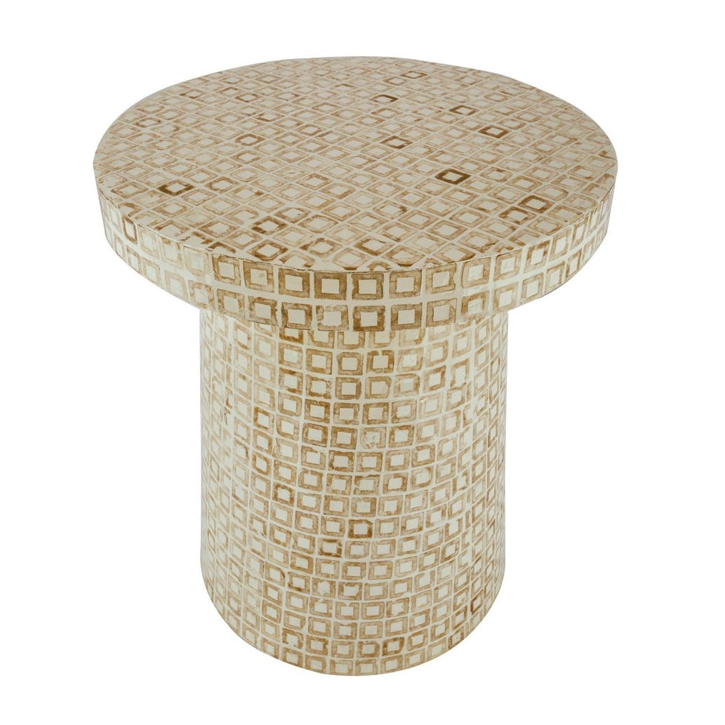 LH Home Waterlily Seashells Round Side Table