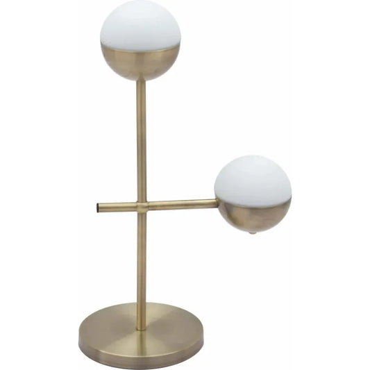 Zuo Modern Waterloo Table Lamp White & Brushed Bronze