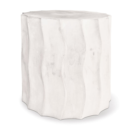 Seasonal Living Wave Accent Table (Short) - White Outdoor End Table
